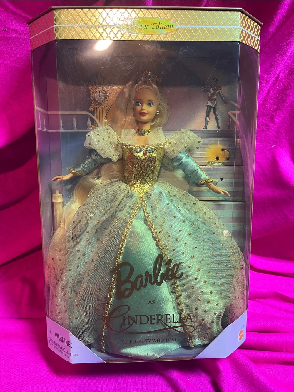 Vintage 1996 Barbie as Cinderella Doll #16900 NRFB - Sun Damaged Box